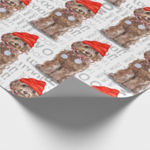 Funny Dog Lover Christmas Brown Cockapoo Wrapping Paper