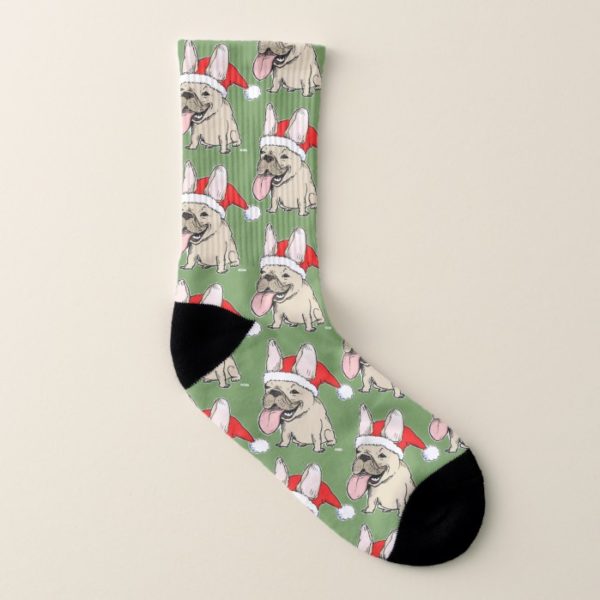Funny French Bulldogs Christmas Holiday Pattern Socks