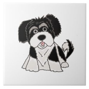 Funny Havanese Puppy Dog Cartoon Ceramic Tile