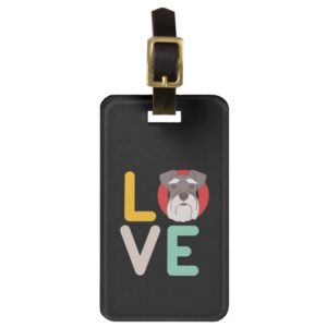 Funny I Love Miniature Schnauzer I Heart Dog Lover Bag Tag