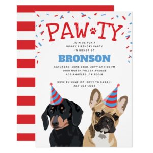 Funny Puppy Dog Birthday Party Invitation
