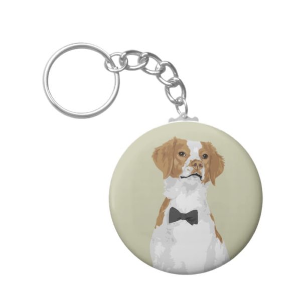 Gentleman Brittany Dog Keychain for Dog Lovers