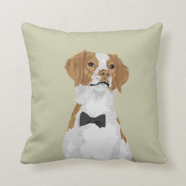 Gentleman Brittany Dog Pillow for Dog Lovers