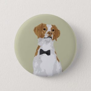 Gentleman Brittany Dog Pin Button for Dog Lovers