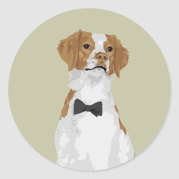 Gentleman Brittany Dog Sticker for Dog Lovers