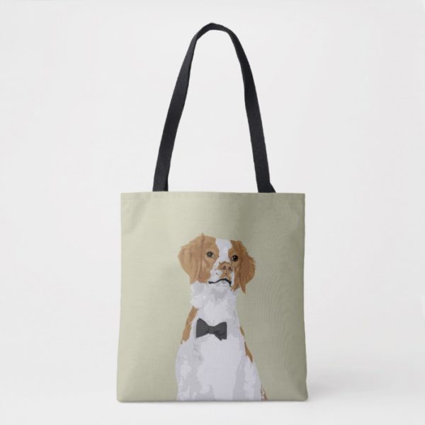 Gentleman Brittany Dog Tote Bag for Dog Lovers