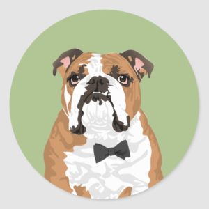 Gentleman English Bulldog Sticker for Dog Lovers