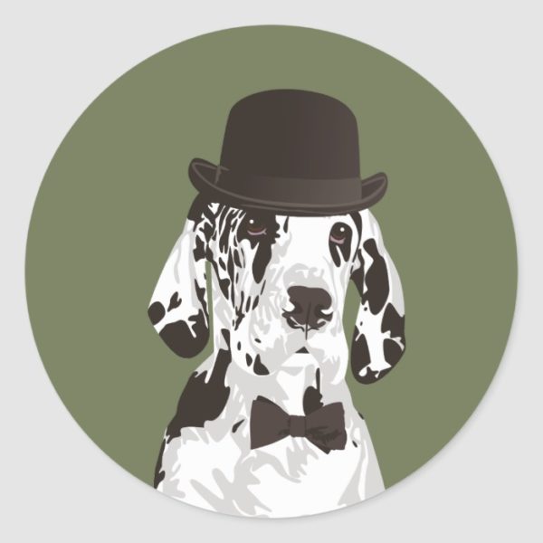 Gentleman Great Dane Dog for Dog Lovers Classic Round Sticker