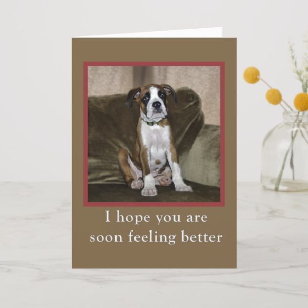 Get Well, boxer puppy Card