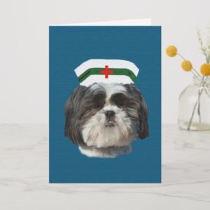 Get Well, Shih Tzu Dog Card