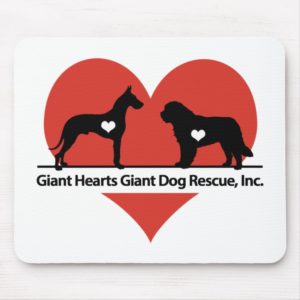 Giant Hearts Giant Dog Rescue Logo Mouse Pad