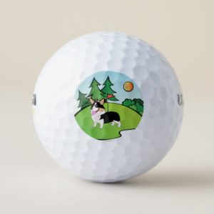 Golfing Tricolor Corgi Cartoon Golf Balls