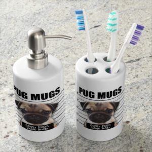 good pugs gone bad soap dispenser & toothbrush holder