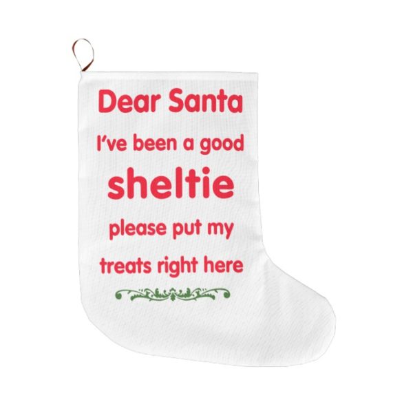 good sheltie large christmas stocking