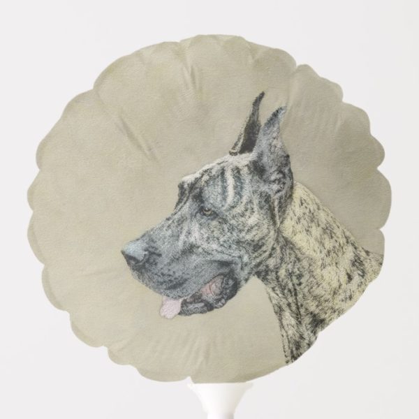 Great Dane (Brindle) Painting - Original Dog Art Balloon
