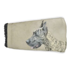 Great Dane (Brindle) Painting - Original Dog Art Golf Head Cover