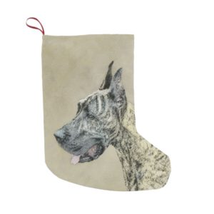 Great Dane (Brindle) Painting - Original Dog Art Small Christmas Stocking