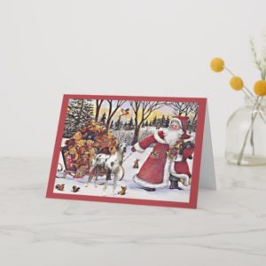 Great Dane Christmas Card Santa Bears