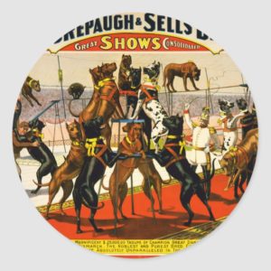 Great Dane Circus Show Classic Round Sticker