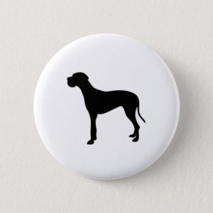 Great Dane dog silhouette Button