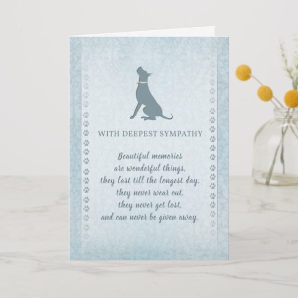 Great Dane Dog Sympathy Beautiful Memories Card