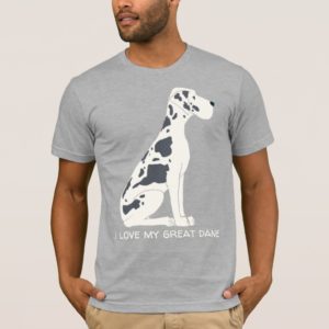 Great Dane Harlequin Illustration T-Shirt