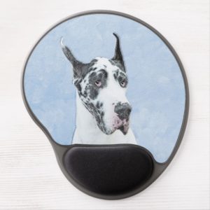 Great Dane (Harlequin) Painting - Original Dog Art Gel Mouse Pad