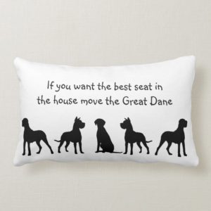Great Dane Humor Best Seat in house Dog Pet Animal Lumbar Pillow