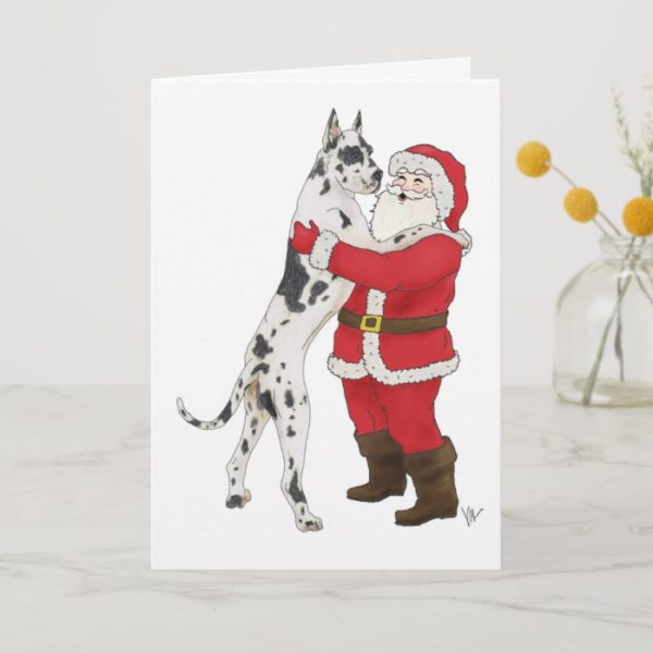 Great Dane Jowly Christmas Greeting Holiday Card