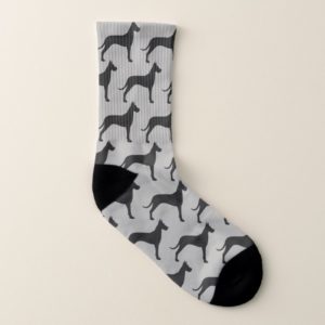 Great Dane Silhouettes Pattern Socks