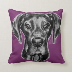 Great Dane throw Pillow two colors