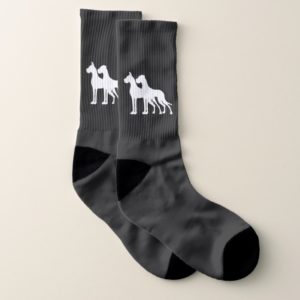 Great Dane White cropped uncropped large socks