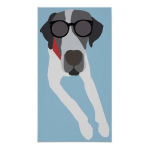 Great dane with sunglasses poster