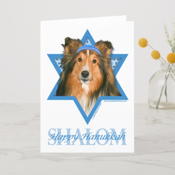 Hanukkah Star of David - Sheltie Holiday Card
