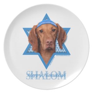 Hanukkah Star of David - Vizsla - Reagan Dinner Plate