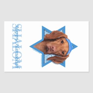 Hanukkah Star of David - Vizsla - Reagan Rectangular Sticker