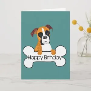 Happy Birthday Boxer Dog Card