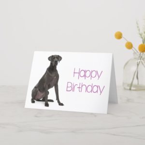 Happy Birthday Great Dane Puppy Dog Card - Verse