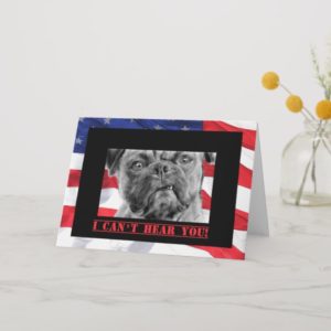 Happy Birthday Military Soldier U.S. Flag and Pug Card