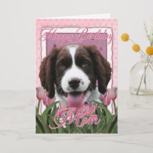 Happy Birthday Mom - English Springer Spaniel Card