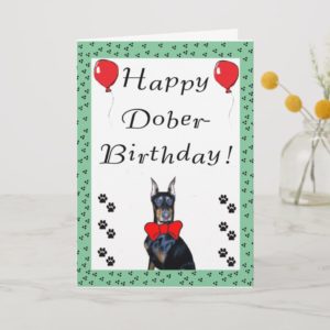 Happy Dober-Birthday Greeting Card