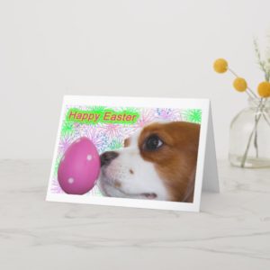 Happy Easter Cavalier King Charles Spaniels Holiday Card