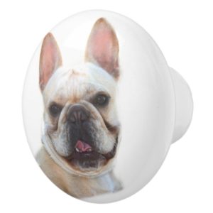 Happy French Bulldog Ceramic Knob