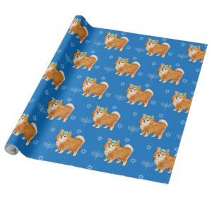 Happy hanukkah Pomeranian Wrapping Paper