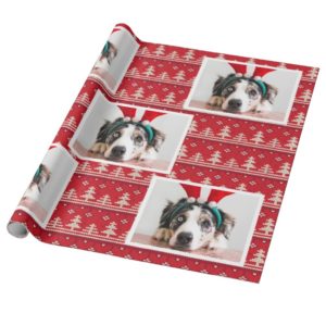 Happy Holidays Nordic Pattern Photo Wrapping Paper