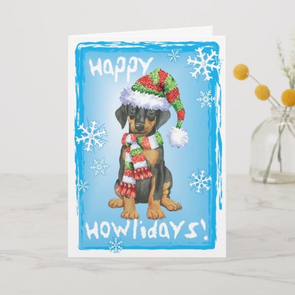 Happy Howliday Doberman Holiday Card