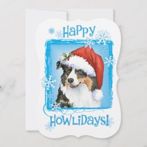 Happy Howlidays Australian Shepherd Holiday Card