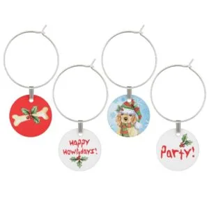 Happy Howlidays Cocker Spaniel Wine Charm