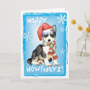 Happy Howlidays Husky Holiday Card