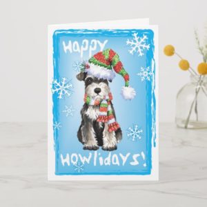 Happy Howlidays Miniature Schnauzer Holiday Card